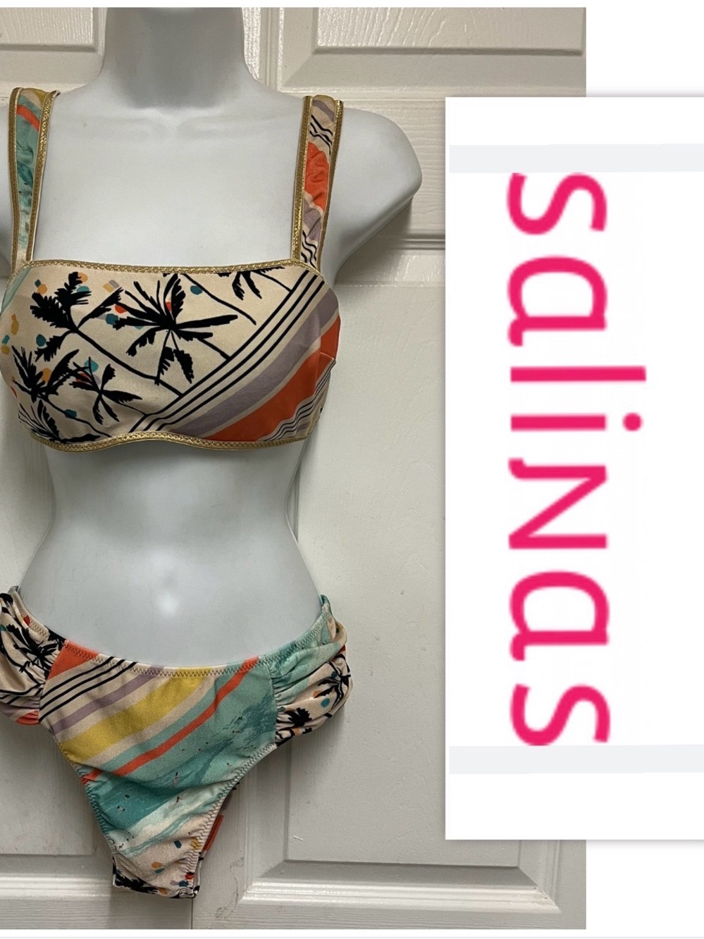 Salinas Gold Palm Bikini Set